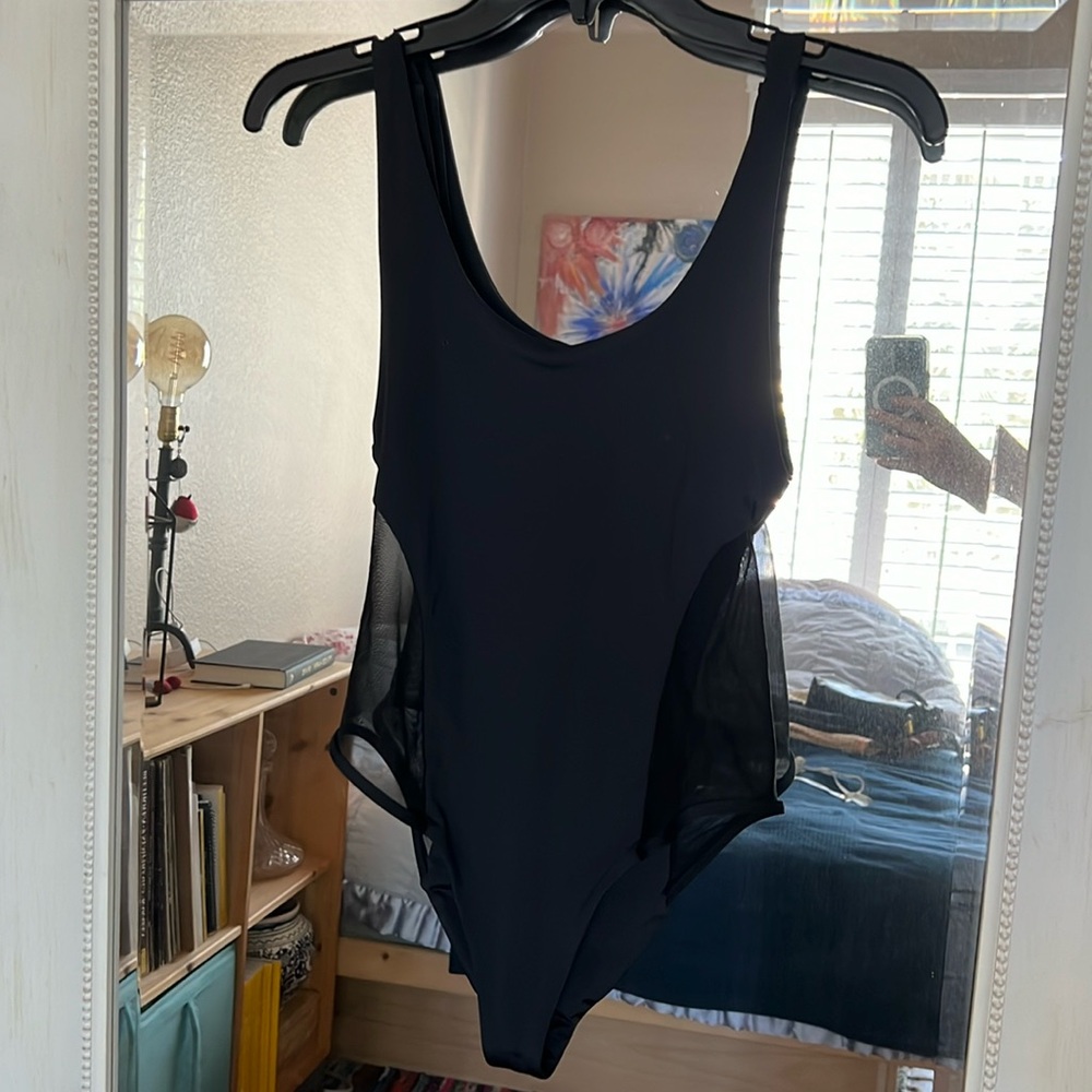 Mara Hoffman black one piece swimsuit